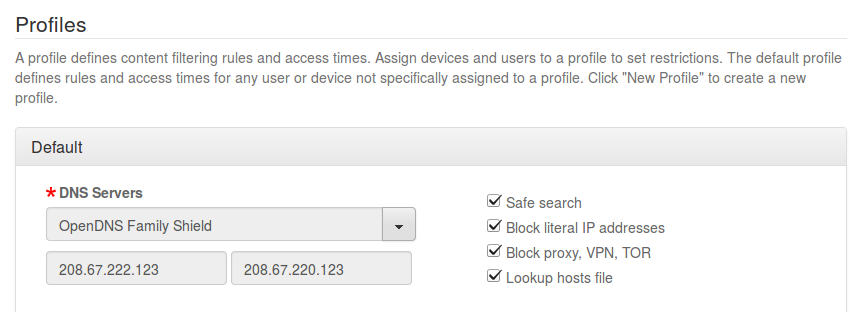 OpenDNS Family Shield