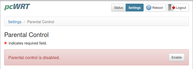 Parental Control Disabled